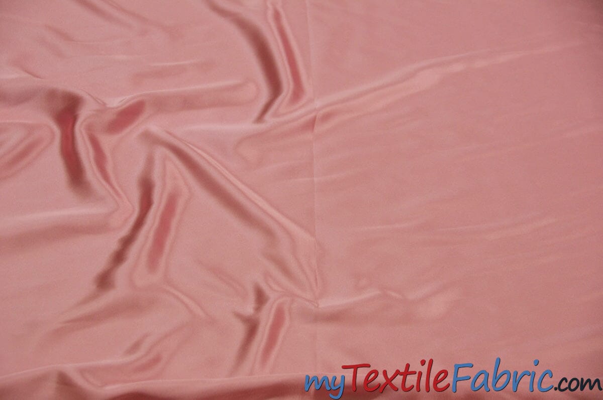 Stretch Charmeuse Satin Fabric | Soft Silky Satin Fabric | 96% Polyester 4% Spandex | Multiple Colors | Sample Swatch | Fabric mytextilefabric Dark Mauve 