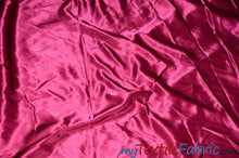 Load image into Gallery viewer, Stretch Charmeuse Satin Fabric | Soft Silky Satin Fabric | 96% Polyester 4% Spandex | Multiple Colors | Wholesale Bolt | Fabric mytextilefabric Dark Fuchsia 