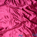 Load image into Gallery viewer, Stretch Charmeuse Satin Fabric | Soft Silky Satin Fabric | 96% Polyester 4% Spandex | Multiple Colors | Continuous Yards | Fabric mytextilefabric Dark Fuchsia 

