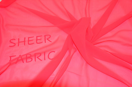 Silky Chiffon Fabric | Imitation Silk Chiffon | Super Soft & Flowy | 43" Wide | 100% Polyester Fabric mytextilefabric Sample Swatches Neon Fuchsia 