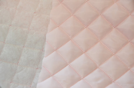 Quilted Polyester Batting Fabric | Padded Quilted Fabric Lining | 60" Wide | Polyester Quilted Padded Lining Fabric by the Yard | Jacket Liner Fabric | newtextilefabric Bolts Blush Pink 