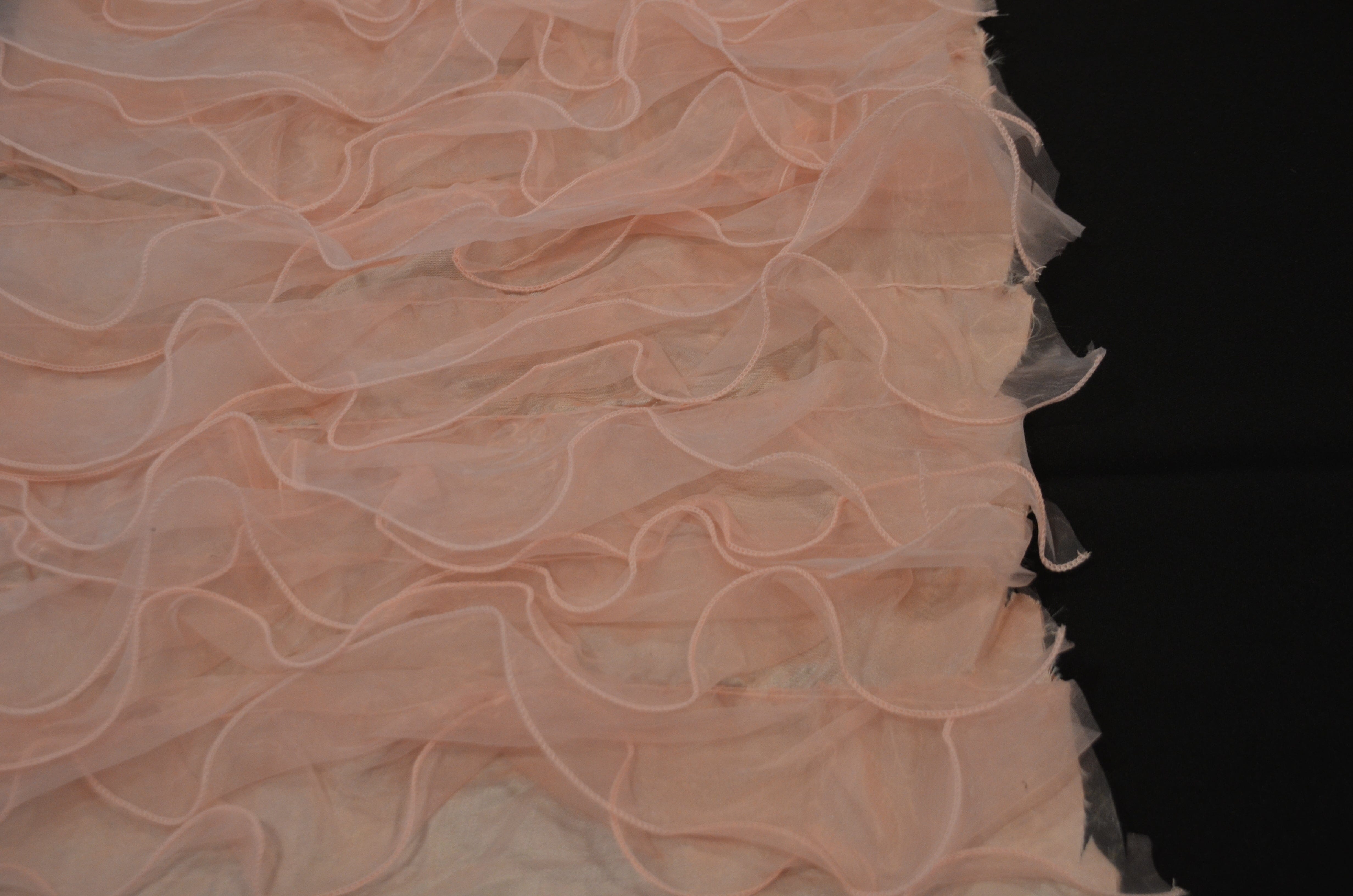 Organza Ruffled Taffeta Fabric | Layered Ruffle Taffeta Fabric | 57" Wide | Multiple Colors | Fabric mytextilefabric Yards Blush Pink 