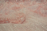 Blush Pink Shaggy Brocade | Blush Pink Metallic Eyelash Fabric | Pink Uragiri Lame | Non Stretch Lurex for Costume, Cosplay Top Dress, Apparel Fabric Fabric mytextilefabric 