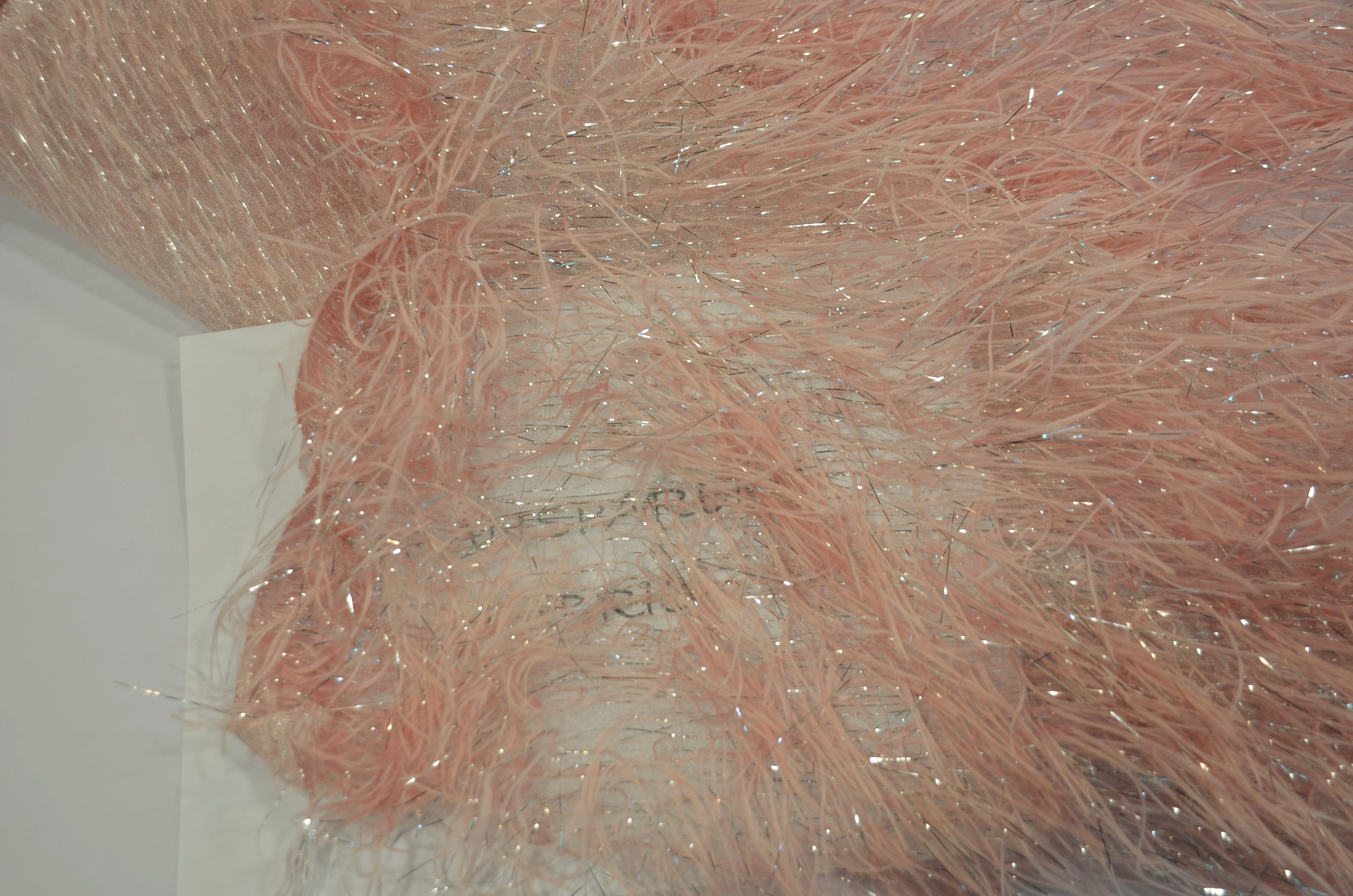 Blush Pink Shaggy Brocade | Blush Pink Metallic Eyelash Fabric | Pink Uragiri Lame | Non Stretch Lurex for Costume, Cosplay Top Dress, Apparel Fabric Fabric mytextilefabric 