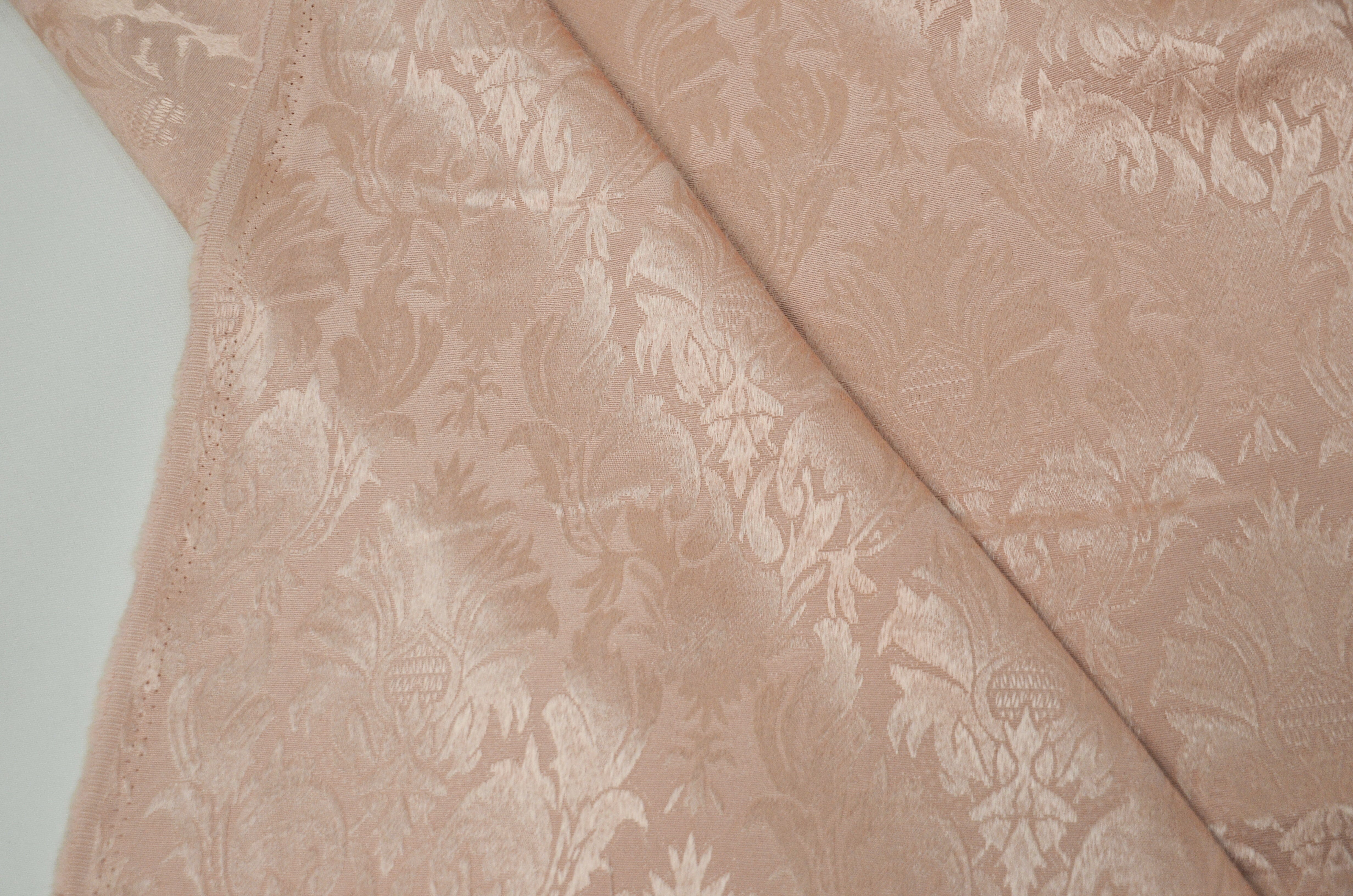 Vintage Damask Fabric | Damask Brocade Fabric | 58" Wide | Drapery, Curtains, Tablecloth, Costume | Multiple Colors | Fabric mytextilefabric 3"x3" Sample Swatch Blush Pink 