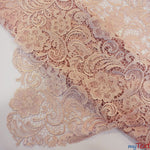 Load image into Gallery viewer, Guipure Bridal Lace Fabric | Heavy Double Scalloped Lace | 49&quot; Wide | Multiple Colors | Fabric mytextilefabric Yards Blush Pink 
