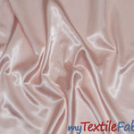 Load image into Gallery viewer, Stretch Charmeuse Satin Fabric | Soft Silky Satin Fabric | 96% Polyester 4% Spandex | Multiple Colors | Sample Swatch | Fabric mytextilefabric Blush Pink 
