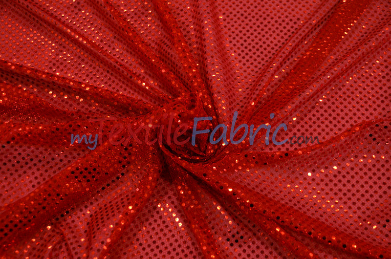 3MM Red Mini Sequin Fabric By The Yard - 53/54â€ [3MM-SEQ-RED