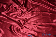 Load image into Gallery viewer, Stretch Charmeuse Satin Fabric | Soft Silky Satin Fabric | 96% Polyester 4% Spandex | Multiple Colors | Sample Swatch | Fabric mytextilefabric Cranberry 