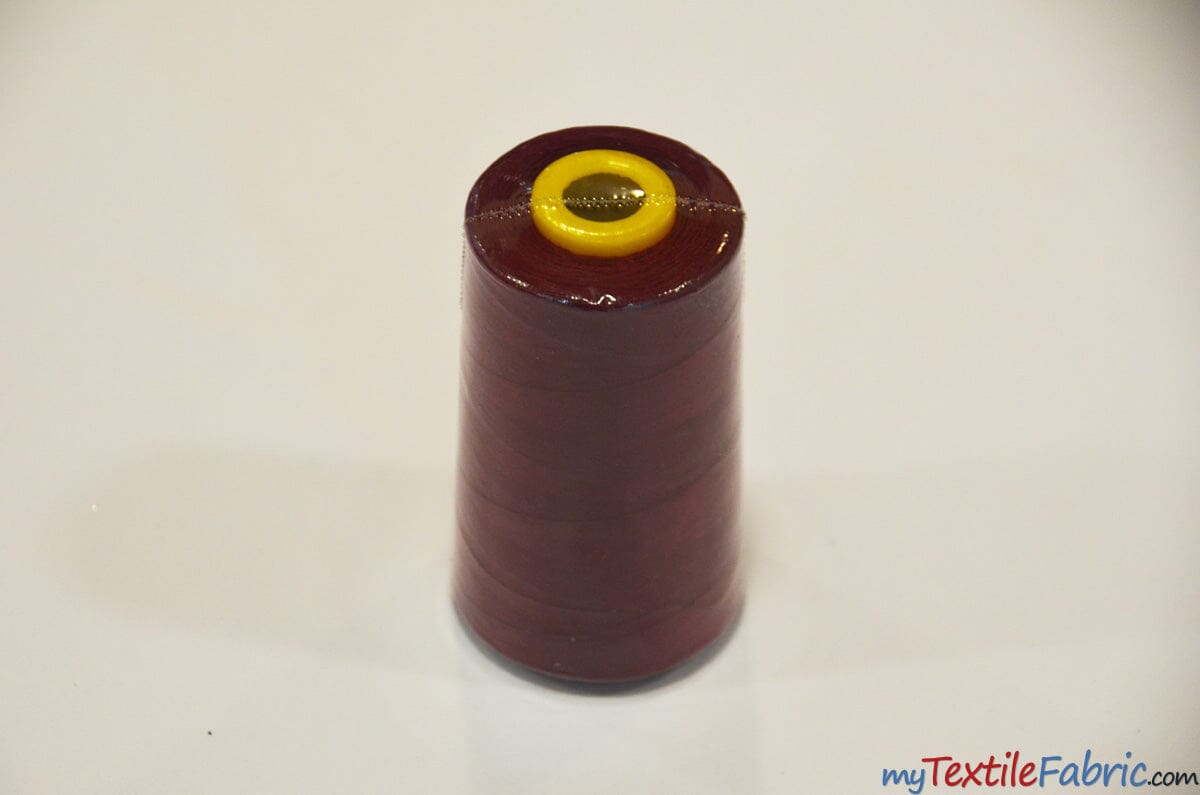 All Purpose Polyester Thread | 6000 Yard Spool | 50 + Colors Available | My Textile Fabric Burgundy 