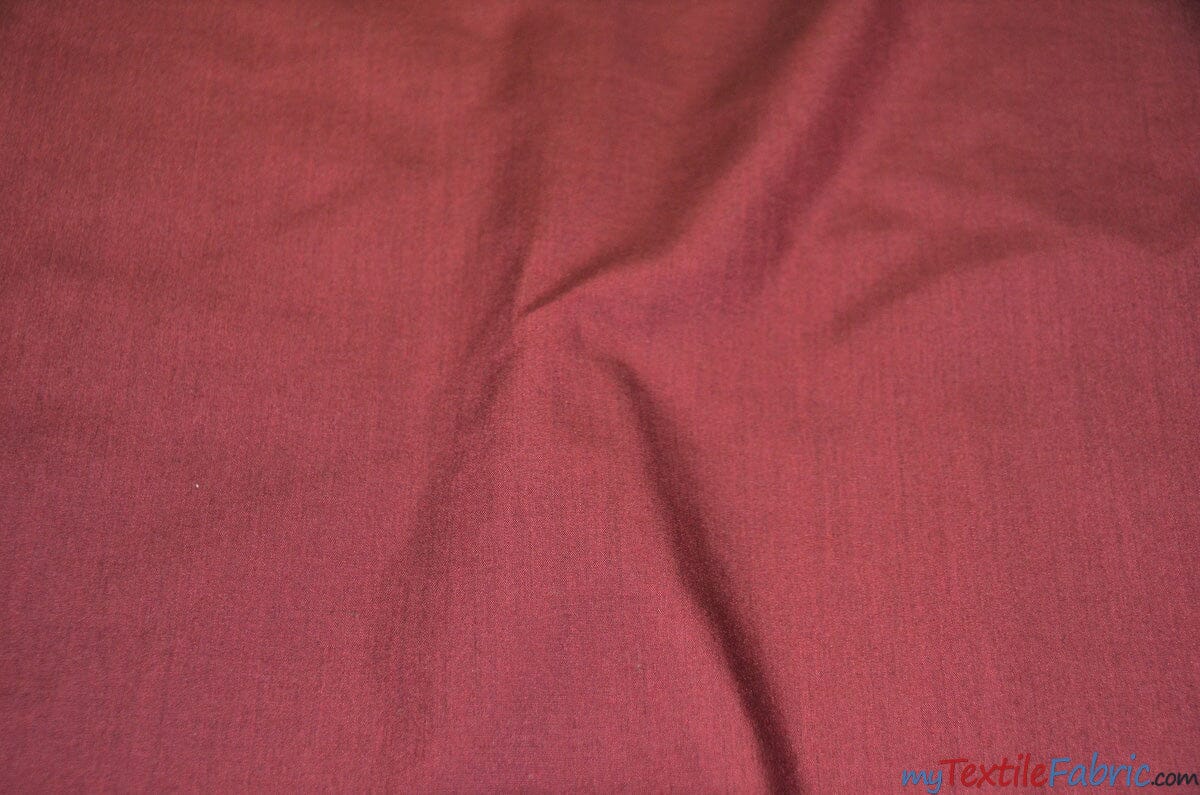 Polyester Cotton Broadcloth Fabric | 60" Wide | Solid Colors | Continuous Yards | Multiple Colors | Fabric mytextilefabric Yards Burgundy 