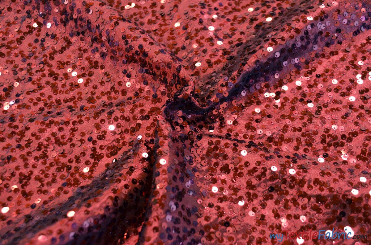 Sequins Taffeta Fabric by the Yard | Glitz Sequins Taffeta Fabric | Raindrop Sequins | 54" Wide | Tablecloths, Runners, Dresses, Apparel | Fabric mytextilefabric Yards Burgundy 
