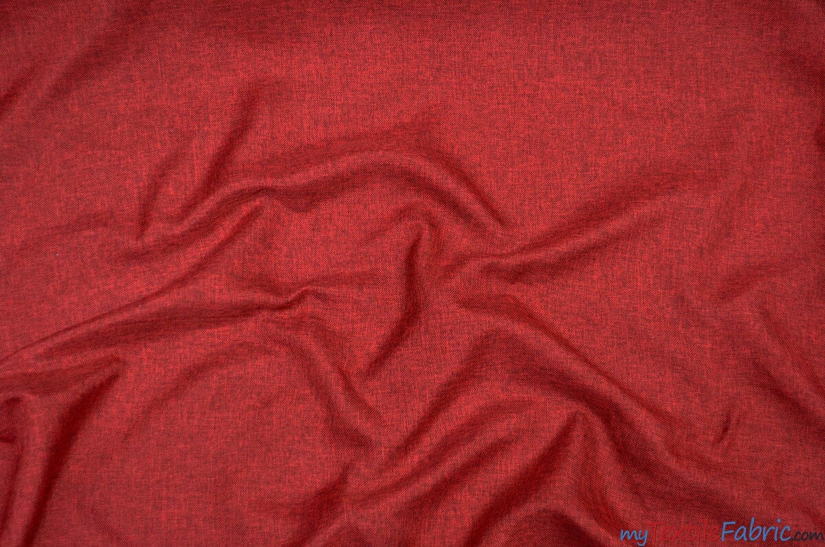 Vintage Linen Fabric | Imitation Burlap Fabric | 60" Wide | Faux Burlap | Vintage Rustic Natural Look Burlap | Washable Burlap Fabric for Decor | Fabric mytextilefabric Yards Burgundy 