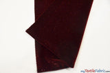 Glitter Stretch Velvet | Sparkling Glitter on Plush Spandex Velvet | 60" Wide | Multiple Colors | My Textile Fabric Yards Wine 