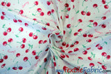 Red Cherry Cotton Fabric | 100% Cotton Print | 60" Wide | Fabric mytextilefabric 