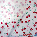 Load image into Gallery viewer, Red Cherry Cotton Fabric | 100% Cotton Print | 60&quot; Wide | Fabric mytextilefabric 
