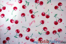 Load image into Gallery viewer, Red Cherry Cotton Fabric | 100% Cotton Print | 60&quot; Wide | Fabric mytextilefabric 