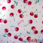 Load image into Gallery viewer, Red Cherry Cotton Fabric | 100% Cotton Print | 60&quot; Wide | Fabric mytextilefabric 
