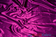 Load image into Gallery viewer, Stretch Charmeuse Satin Fabric | Soft Silky Satin Fabric | 96% Polyester 4% Spandex | Multiple Colors | Continuous Yards | Fabric mytextilefabric Raspberry 