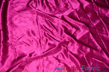 Load image into Gallery viewer, Stretch Charmeuse Satin Fabric | Soft Silky Satin Fabric | 96% Polyester 4% Spandex | Multiple Colors | Sample Swatch | Fabric mytextilefabric Magenta 