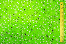 Load image into Gallery viewer, Bandana Cotton Print | Bandanna Fabric | 58/60&quot; Wide | Multiple Colors | Fabric mytextilefabric Yards Lime 