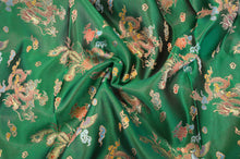 Load image into Gallery viewer, Dragon Brocade | Chinese Dragon Brocade | 45&quot; Wide | Chinese Brocade Fabric | Fabric mytextilefabric Yards Flag Green 