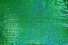 Load image into Gallery viewer, Hologram Square Sequins Fabric | Holographic Quad Sequins Fabric by the Yard | 40&quot; Wide | Glued on Sequins for Decoration | 7 Colors | Fabric mytextilefabric Yards Flag Green 