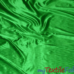 Load image into Gallery viewer, Stretch Charmeuse Satin Fabric | Soft Silky Satin Fabric | 96% Polyester 4% Spandex | Multiple Colors | Wholesale Bolt | Fabric mytextilefabric Flag Green 
