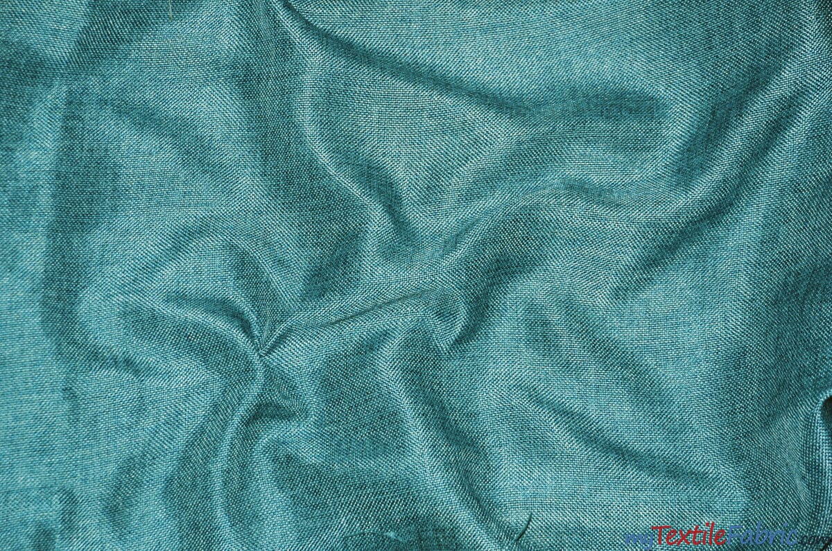 Vintage Linen Fabric | Imitation Burlap Fabric | 60" Wide | Faux Burlap | Vintage Rustic Natural Look Burlap | Washable Burlap Fabric for Decor | Fabric mytextilefabric Yards Seafoam 