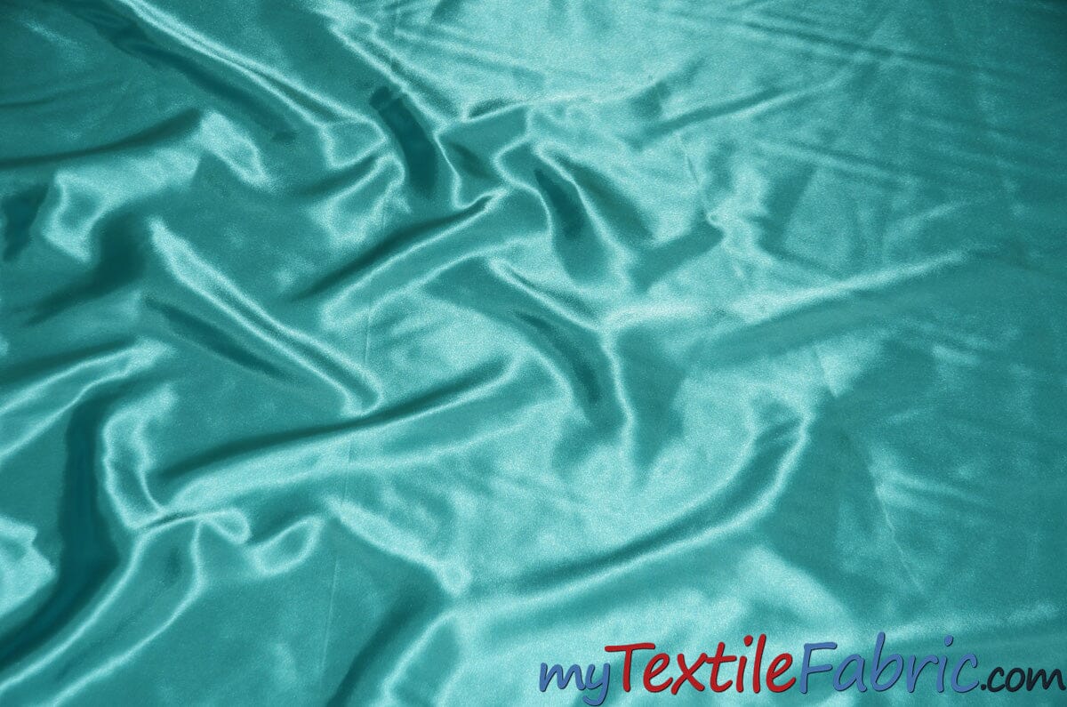 Stretch Charmeuse Satin Fabric | Soft Silky Satin Fabric | 96% Polyester 4% Spandex | Multiple Colors | Sample Swatch | Fabric mytextilefabric Jade 