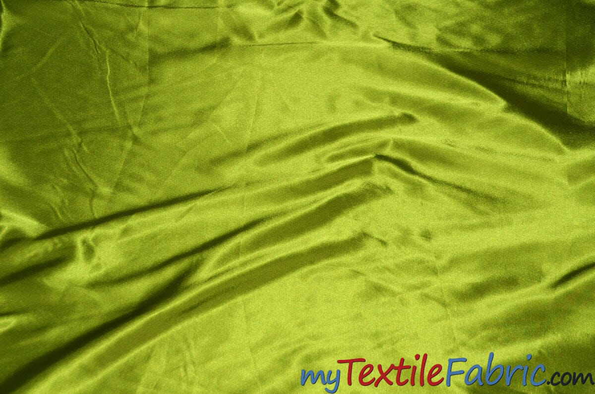 Stretch Charmeuse Satin Fabric | Soft Silky Satin Fabric | 96% Polyester 4% Spandex | Multiple Colors | Continuous Yards | Fabric mytextilefabric Avocado 