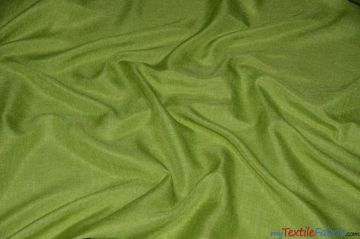 Vintage Linen Fabric | Imitation Burlap Fabric | 60" Wide | Faux Burlap | Vintage Rustic Natural Look Burlap | Washable Burlap Fabric for Decor | Fabric mytextilefabric Yards Avocado 