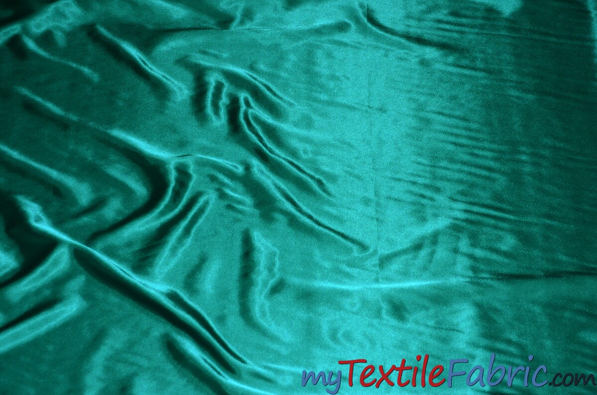Stretch Charmeuse Satin Fabric | Soft Silky Satin Fabric | 96% Polyester 4% Spandex | Multiple Colors | Wholesale Bolt | Fabric mytextilefabric Pucci Jade 