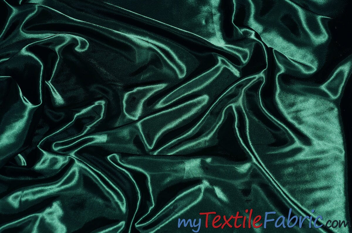 Stretch Charmeuse Satin Fabric | Soft Silky Satin Fabric | 96% Polyester 4% Spandex | Multiple Colors | Continuous Yards | Fabric mytextilefabric Lagoon 