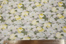 Load image into Gallery viewer, Spring Floral Rayon Challis Fabric by the Continuous Yard | 60&quot; Wide | Flower Rayon Challis Fabric | Rayon Challis for Dresses and Skirts | Fabric mytextilefabric 3&quot;x3&quot; Sample Swatch Blue 