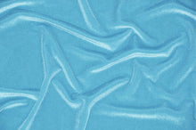 Load image into Gallery viewer, Soft and Plush Stretch Velvet Fabric | Stretch Velvet Spandex | 58&quot; Wide | Spandex Velour for Apparel, Costume, Cosplay, Drapes | Fabric mytextilefabric Yards Baby Blue 