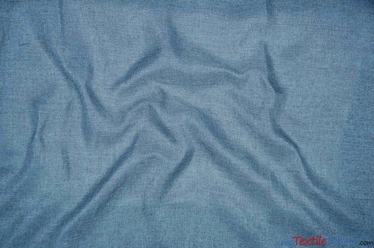 Vintage Linen Fabric | Imitation Burlap Fabric | 60" Wide | Faux Burlap | Vintage Rustic Natural Look Burlap | Washable Burlap Fabric for Decor | Fabric mytextilefabric Yards Baby Blue 