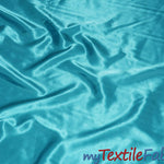 Load image into Gallery viewer, Stretch Charmeuse Satin Fabric | Soft Silky Satin Fabric | 96% Polyester 4% Spandex | Multiple Colors | Wholesale Bolt | Fabric mytextilefabric Aqua 
