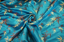 Load image into Gallery viewer, Oriental Bamboo Brocade | Chinese Bamboo Brocade | 45&quot; Wide | Chinese Brocade Fabric | Fabric mytextilefabric Yards Turquoise 