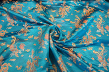 Load image into Gallery viewer, Dragon Brocade | Chinese Dragon Brocade | 45&quot; Wide | Chinese Brocade Fabric | Fabric mytextilefabric Yards Turquoise 