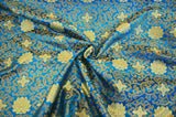 Oriental Medallion Brocade | Chinese Medallion Brocade | 48" Wide | Fabric mytextilefabric Yards Turquoise 