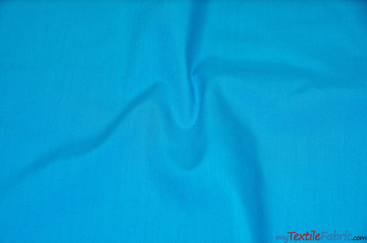 Polyester Cotton Broadcloth Fabric | 60" Wide | Solid Colors | Continuous Yards | Multiple Colors | Fabric mytextilefabric Yards Turquoise 