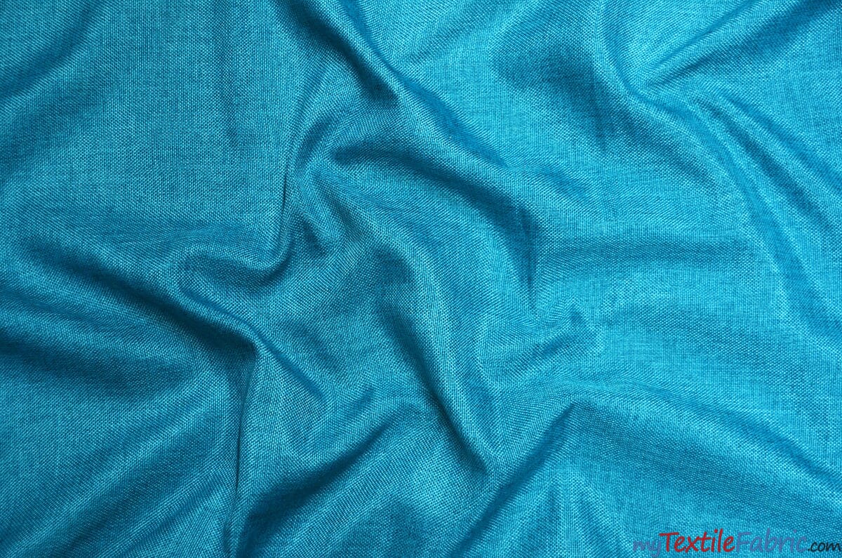 Vintage Linen Fabric | Imitation Burlap Fabric | 60" Wide | Faux Burlap | Vintage Rustic Natural Look Burlap | Washable Burlap Fabric for Decor | Fabric mytextilefabric Yards Turquoise 