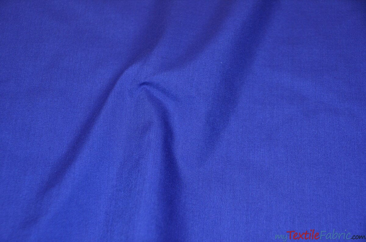 Polyester Cotton Broadcloth Fabric | 60" Wide | Solid Colors | Continuous Yards | Multiple Colors | Fabric mytextilefabric Yards Royal Blue 