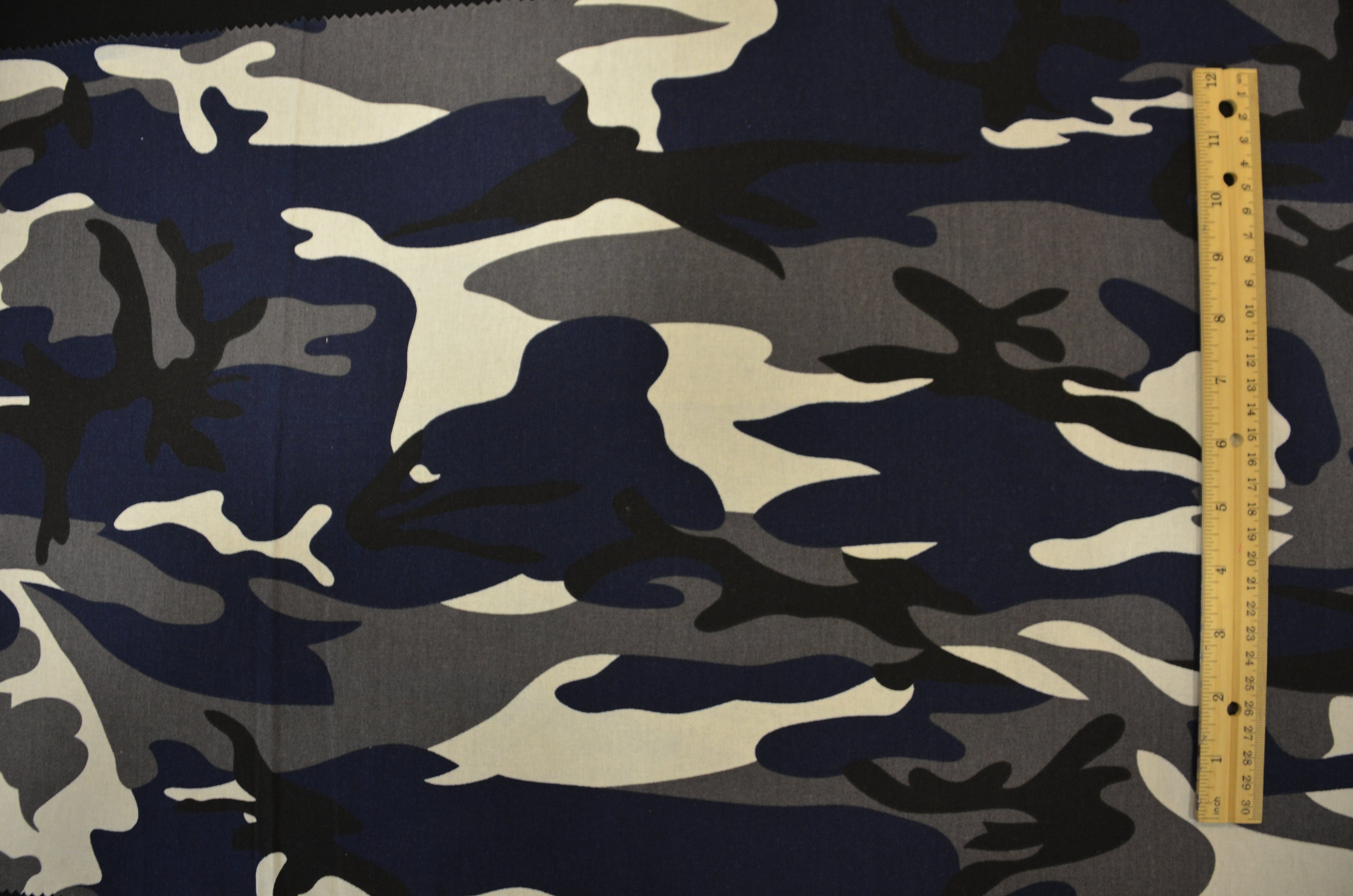 Navy Blue Camouflage Cotton Print | 100% Cotton Print | 60" Wide | Fabric mytextilefabric 