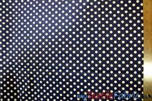 Load image into Gallery viewer, Navy White Polka Dot Cotton Print | 100% Cotton Print Fabric | 60&quot; Wide | Fabric mytextilefabric 