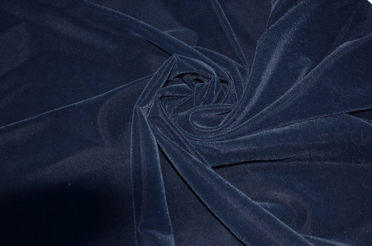 Soft Triple Velvet Fabric | 45" Wide | Plush Triple Velvet | Made in Korea | Multiple Colors | Fabric mytextilefabric Yards Navy Blue 