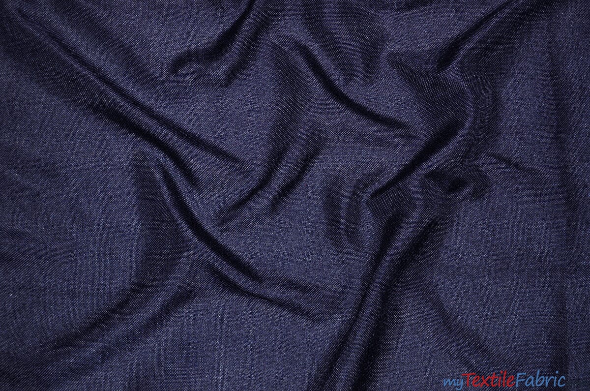 Vintage Linen Fabric | Imitation Burlap Fabric | 60" Wide | Faux Burlap | Vintage Rustic Natural Look Burlap | Washable Burlap Fabric for Decor | Fabric mytextilefabric Yards Navy Blue 