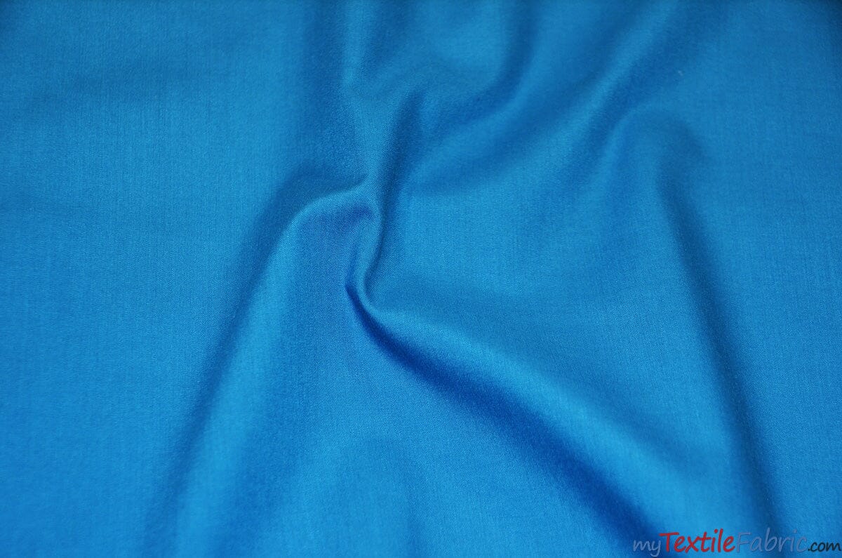 Polyester Cotton Broadcloth Fabric | 60" Wide | Solid Colors | Continuous Yards | Multiple Colors | Fabric mytextilefabric Yards Ocean Blue 