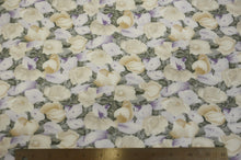 Load image into Gallery viewer, Spring Floral Rayon Challis Fabric by the Continuous Yard | 60&quot; Wide | Flower Rayon Challis Fabric | Rayon Challis for Dresses and Skirts | Fabric mytextilefabric 3&quot;x3&quot; Sample Swatch Lilac 